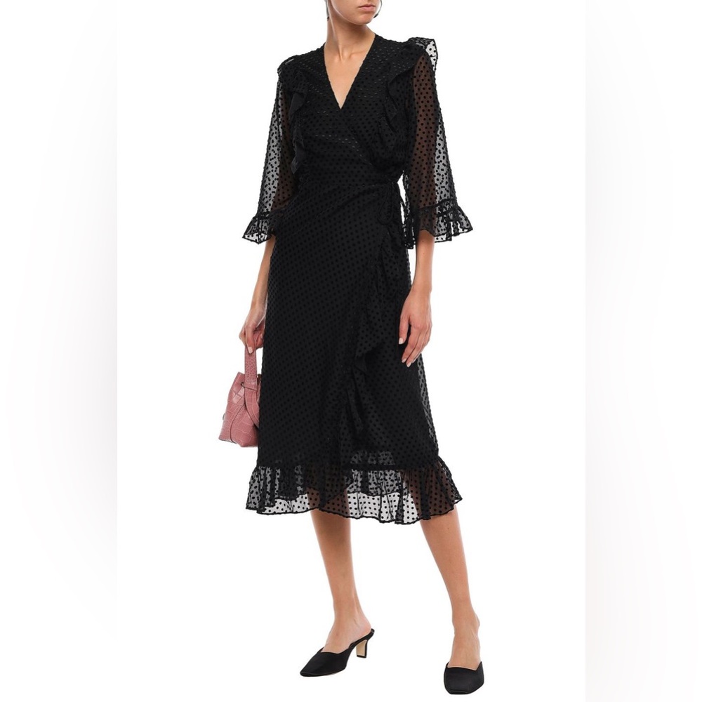 Ganni Black Wrap Dress